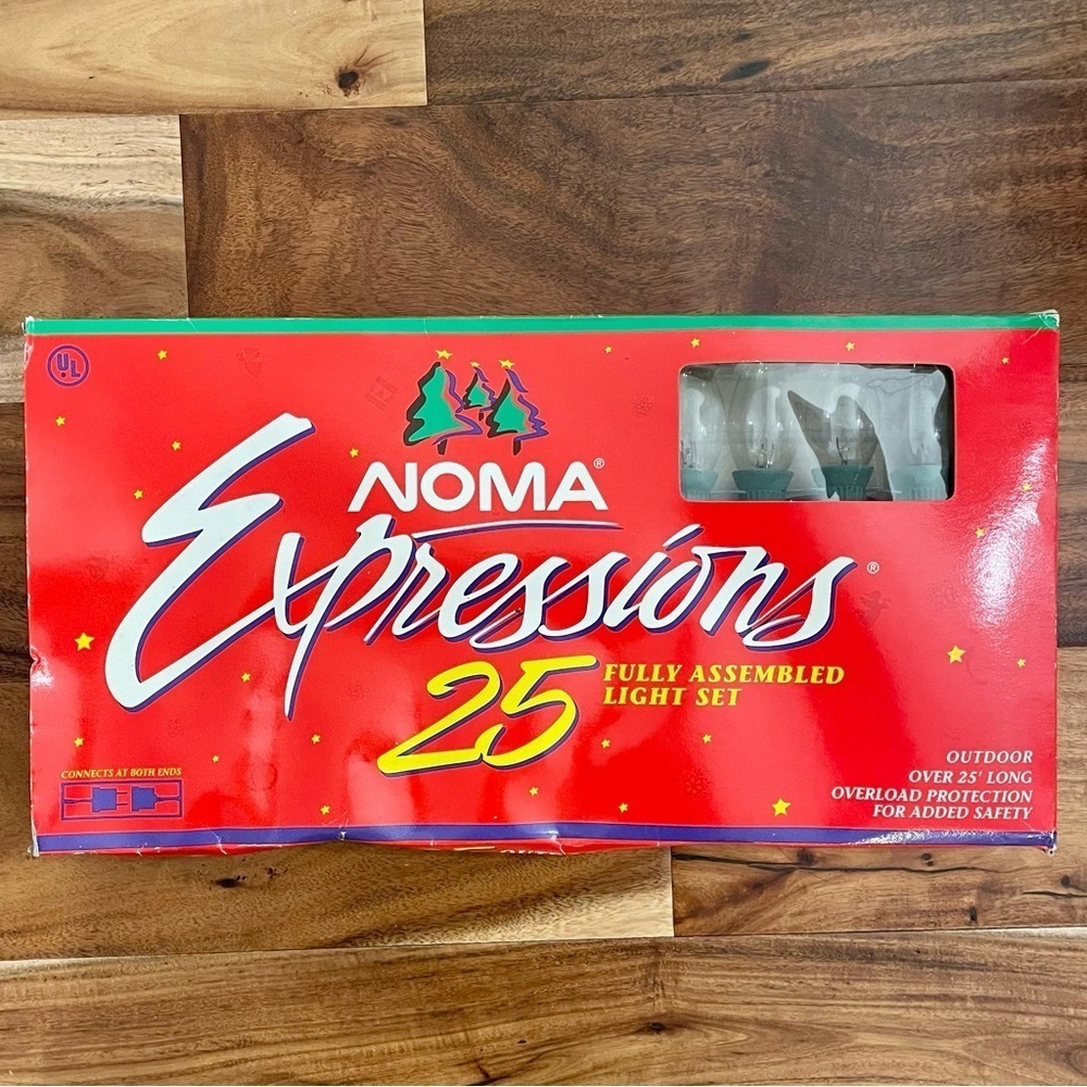 Vintage Noma Expressions Outdoor Christmas String Light Set 25 Clear New.
